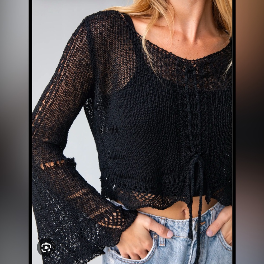 Natural life bell sleeve sweater